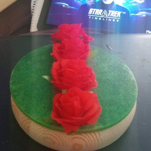 Handmade Faux Red Rose Row Trinket and Jewelry Box - Picture 4 of 8